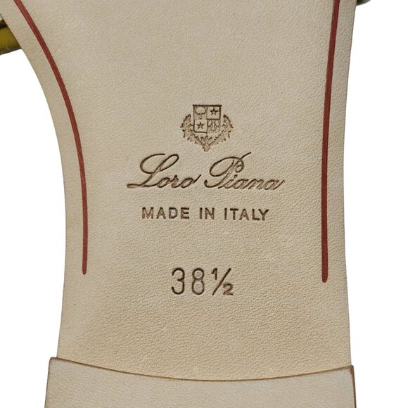 Loro Piana The Suitcase Stripe Sandals in Yellow $750 - Picture 11 of 13